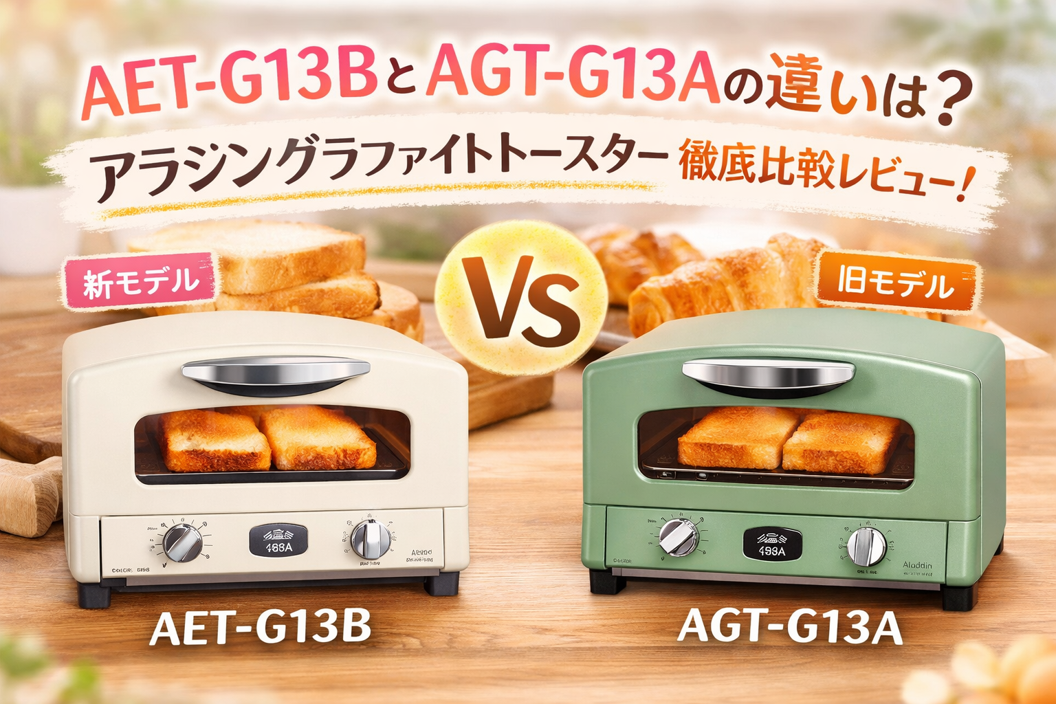 AET-G13BとAGT-G13Aの違いは？アラジングラファイトトースターをやさしく比較レビュー